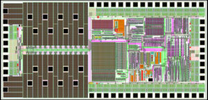 Layout image of radar transceiver chip.