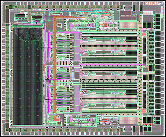 Die layout of the accelerometer interface ASIC