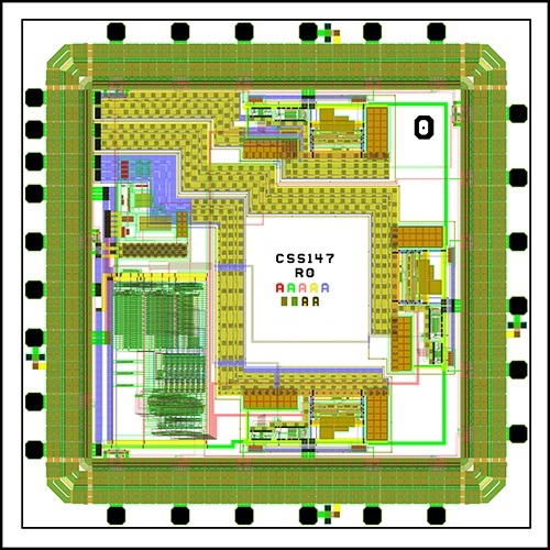 Die layout of the downhole drilling data-acquisition ASIC