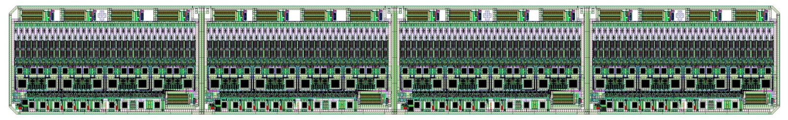 Die layout of the industrial printhead ASIC