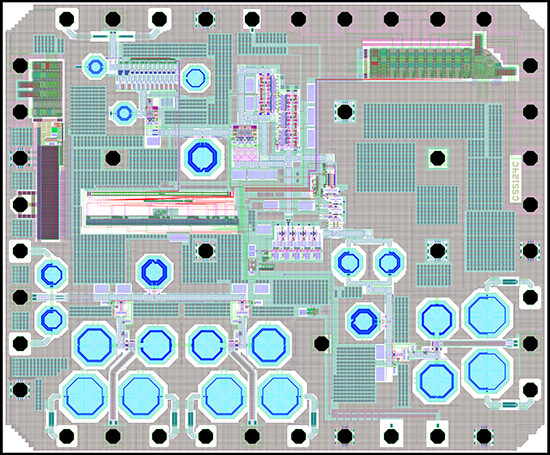 Die layout of the high-value asset rf tag ASIC