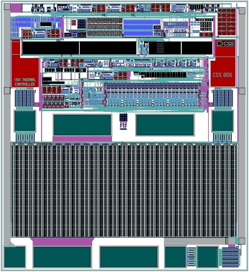 Die layout of the crystal thermal controller ASIC