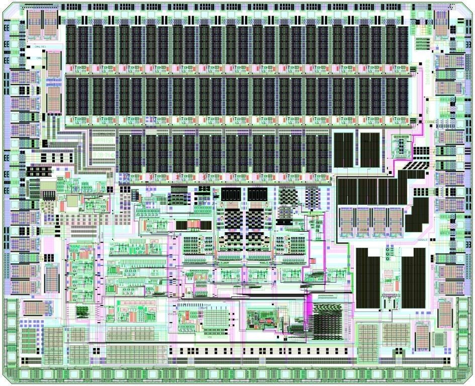 Die layout of the vehicle scanner ASIC