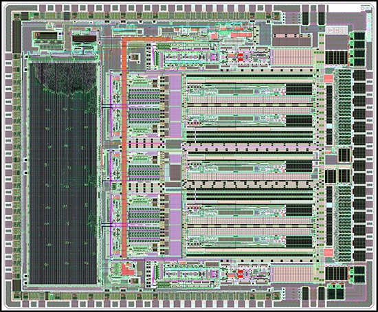 Die layout of the accelerometer interface ASIC