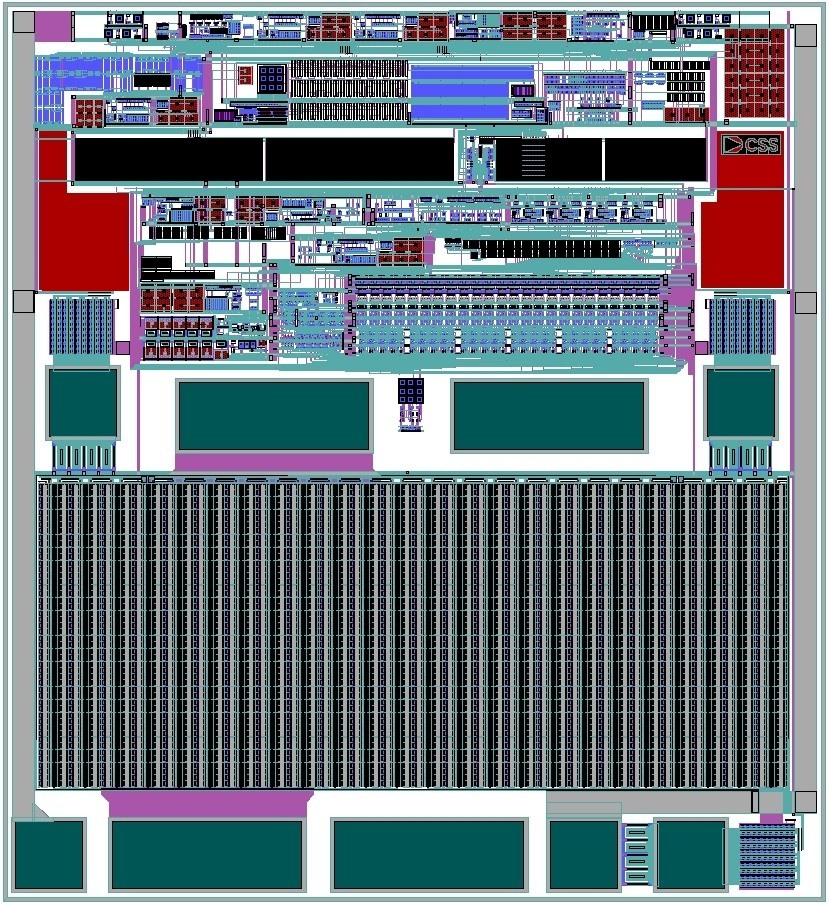 Die layout of a mixed-signal ASIC designed by CSS